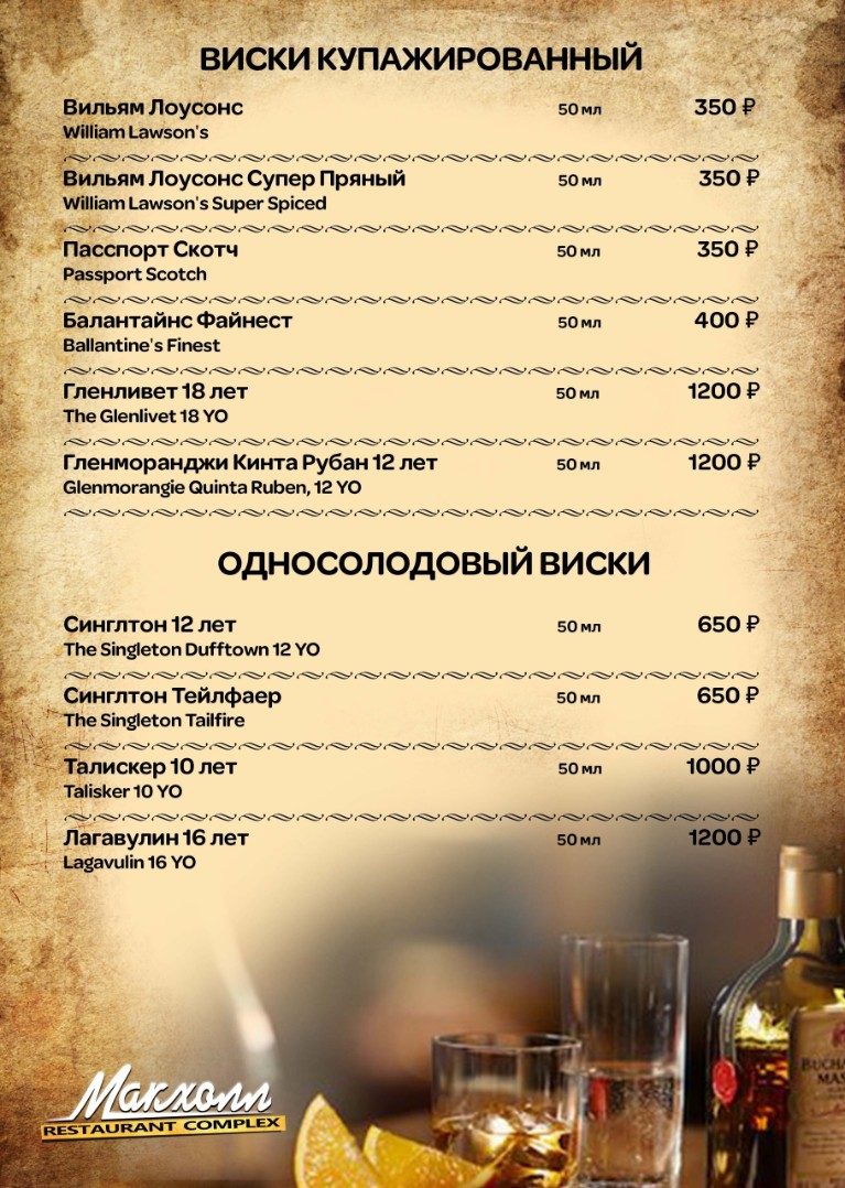 Барная карта Макхолл — страница 7